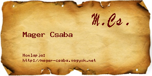 Mager Csaba névjegykártya